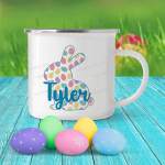 Easter Bunny Camping Enamel Mug