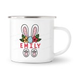 Floral Bunny Ears - Enamel Mug