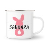 Baby Pink Bunny Back Camping Enamel Mug
