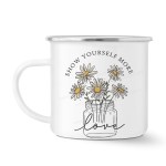 Show Yourself More Love - Vintage Flowers - Enamel Mug