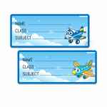 Book name labels - airplanes