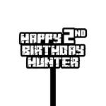 Minecraft theme birthday cake topper